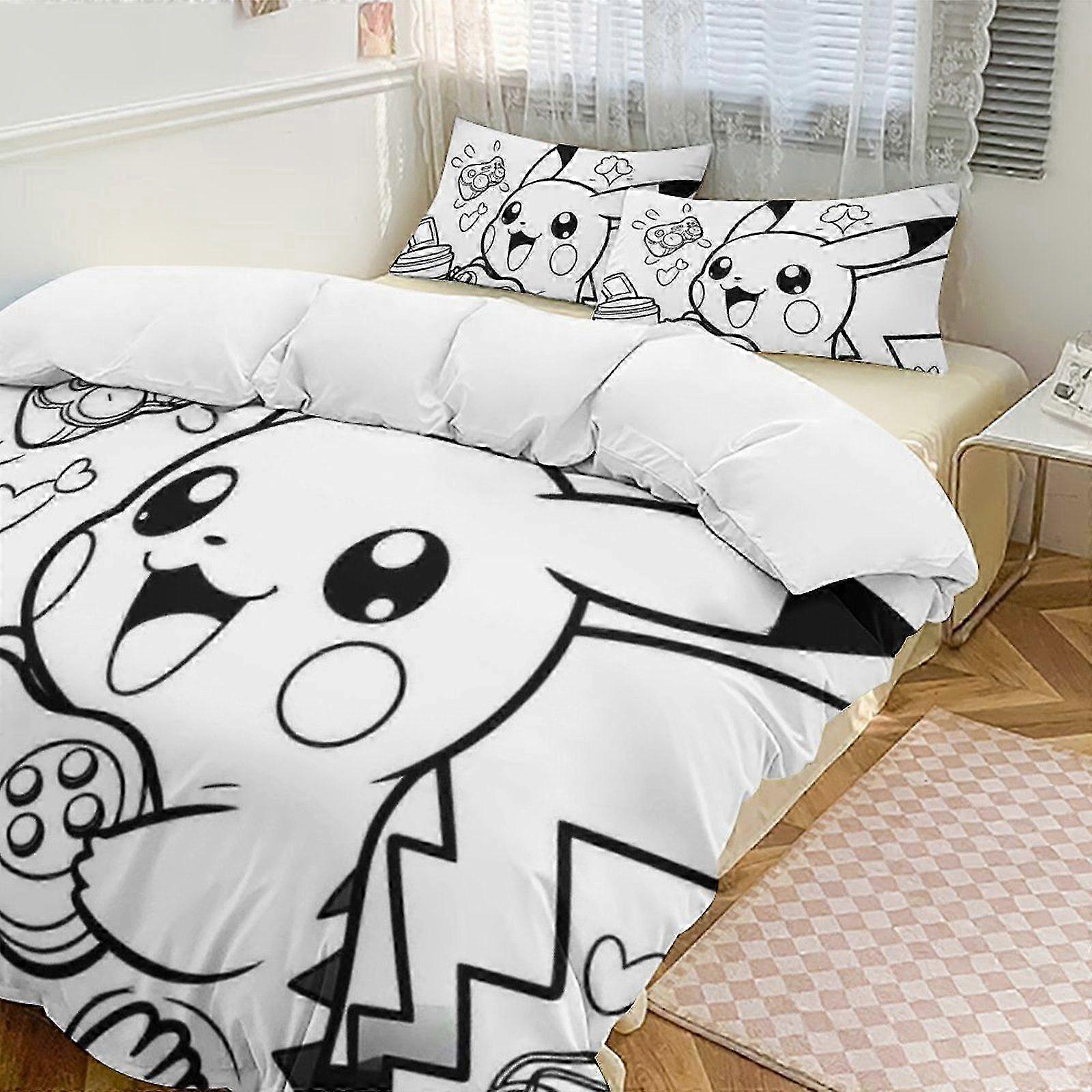3-Piece Bedding Set Suitable for a Certain Brand Featuring a Quilt Cover and 2 Pillowcases for Kids and Adults, Cartoon Design Ideal for War