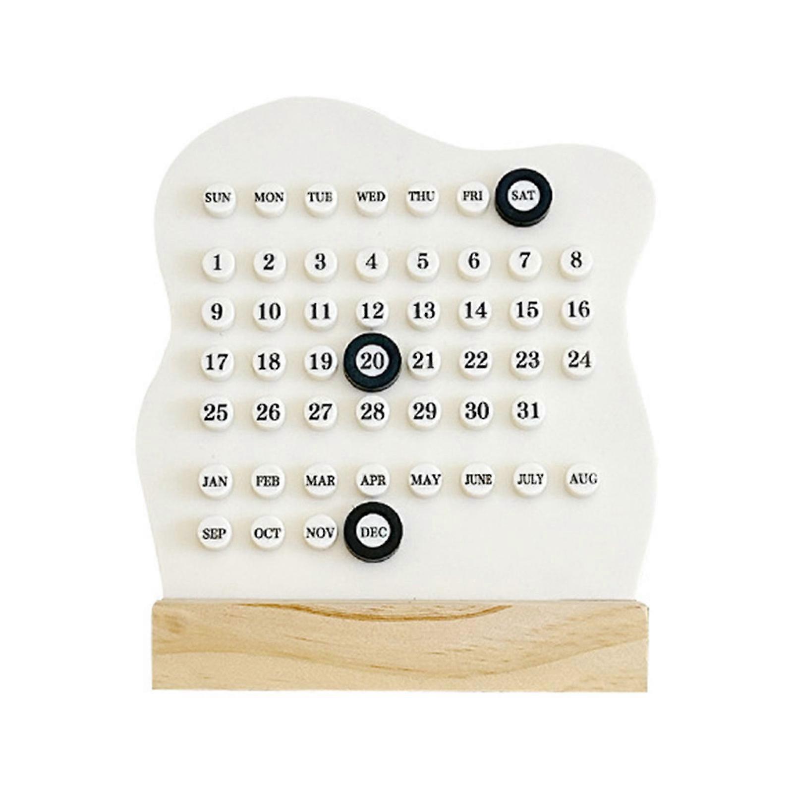 Retro Eternal Calendar Tabletop Calendar Planner Calendar Desk Calendar Date Planner for Home and Office Use Creamy