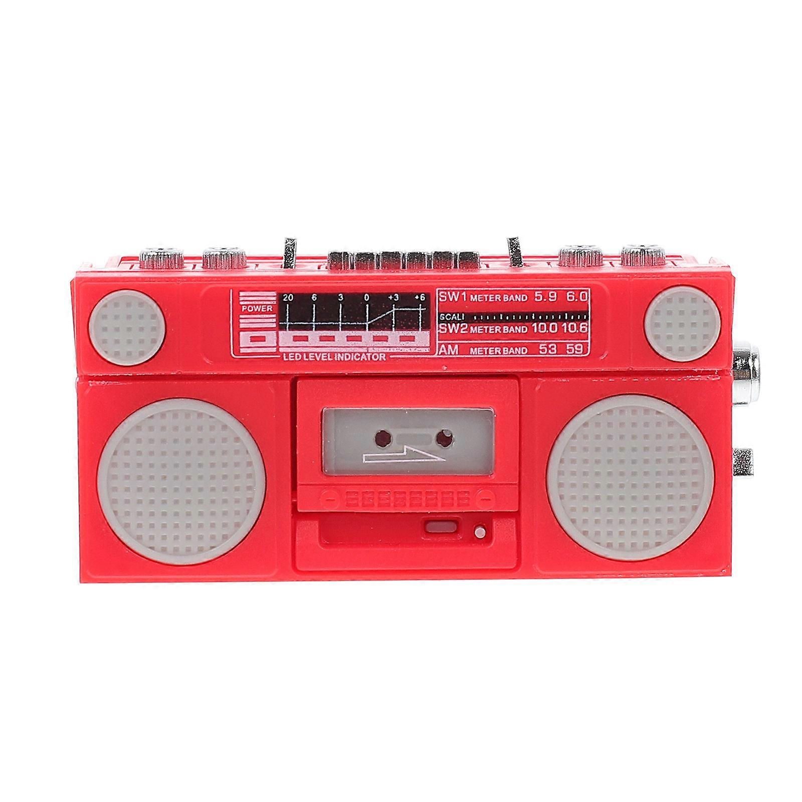 Model Miniature Tape Simulated Recorder Red Miniature Home Decor Retro Design Playtime ABS Plastic 1Pc