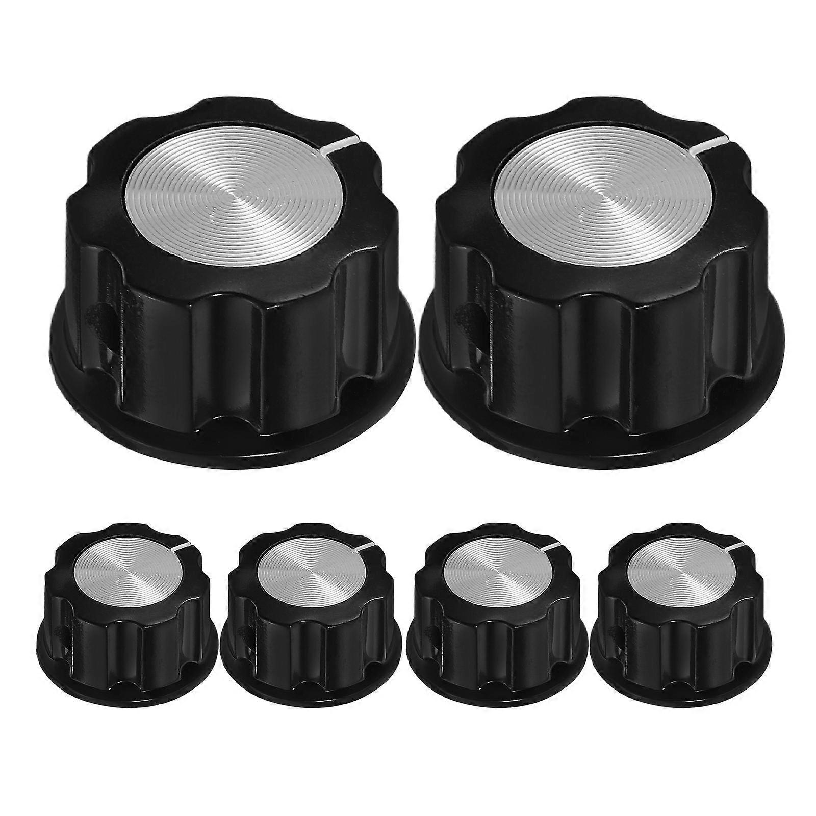 Durable 6PCS Volume Control Knob, Replaceable Potentiometer Knobs for Amplifier and Guitar, Compact Design for Easy Installation, Sturdy and