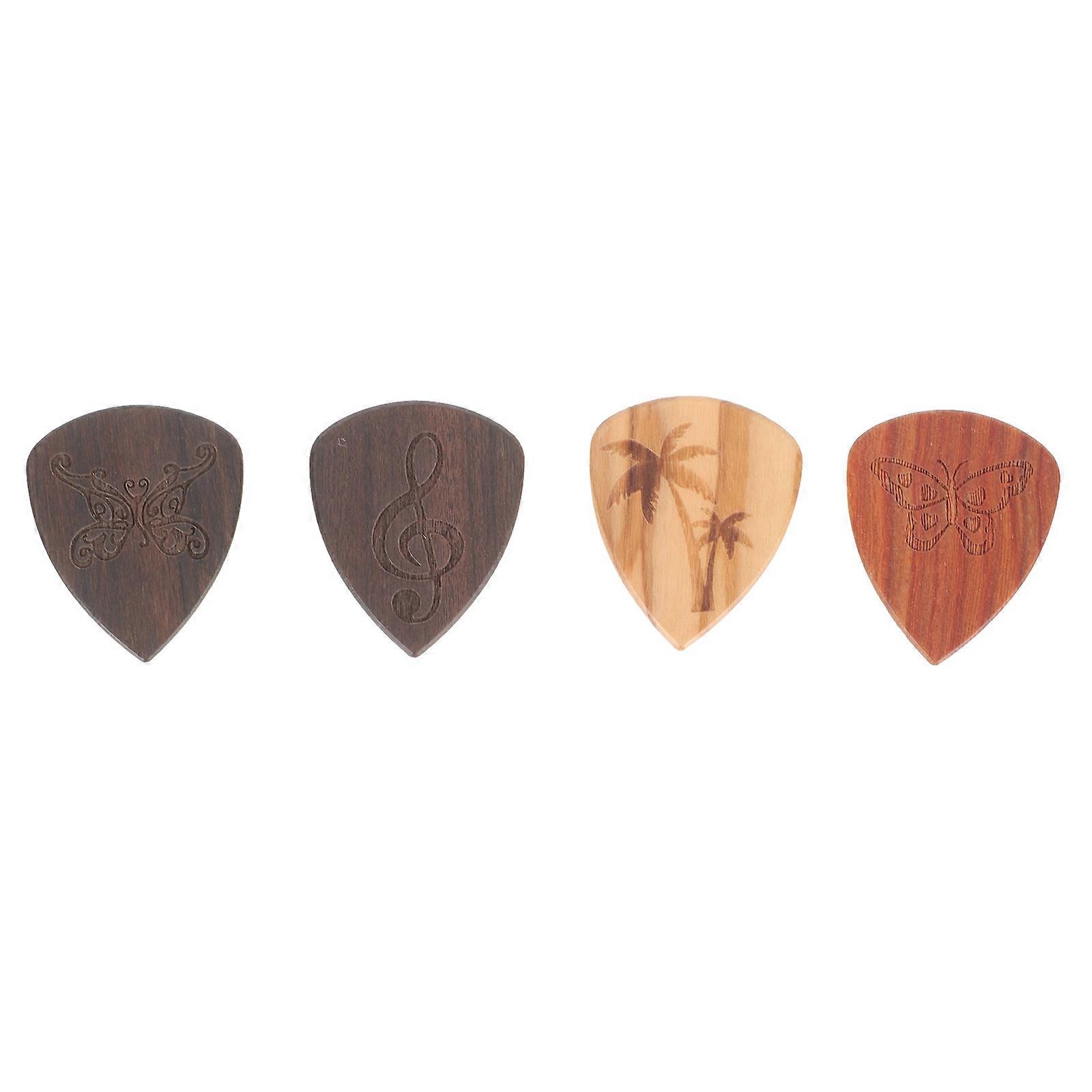 Guitar Pick Plectrums For Beginners Coconut Tree Material Professional Design Easy Carrying 4Pcs
