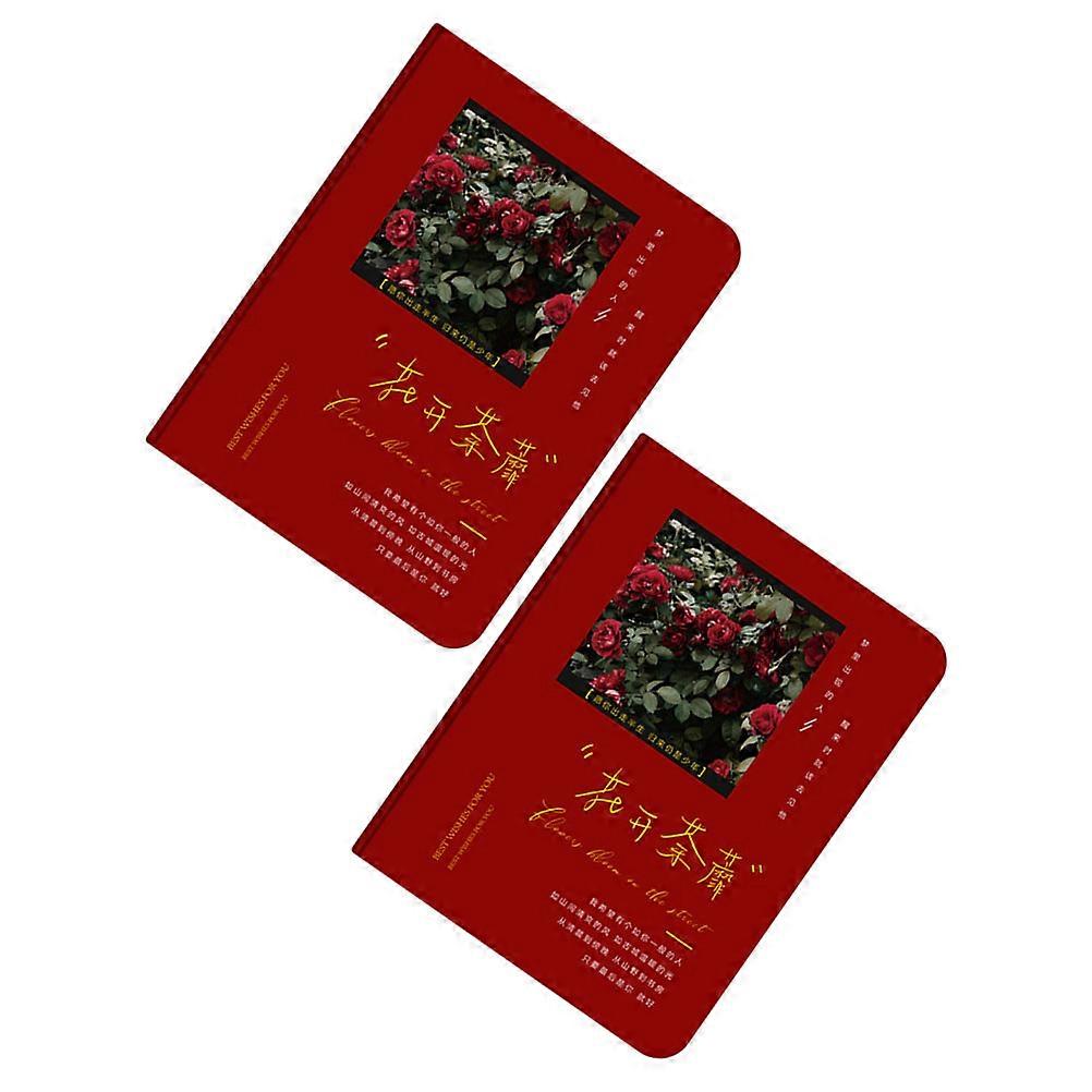 Portable Notepad Mini Writing Notepads Rectangular For Travel Red Premium Paper Weekly Planning 2Pcs