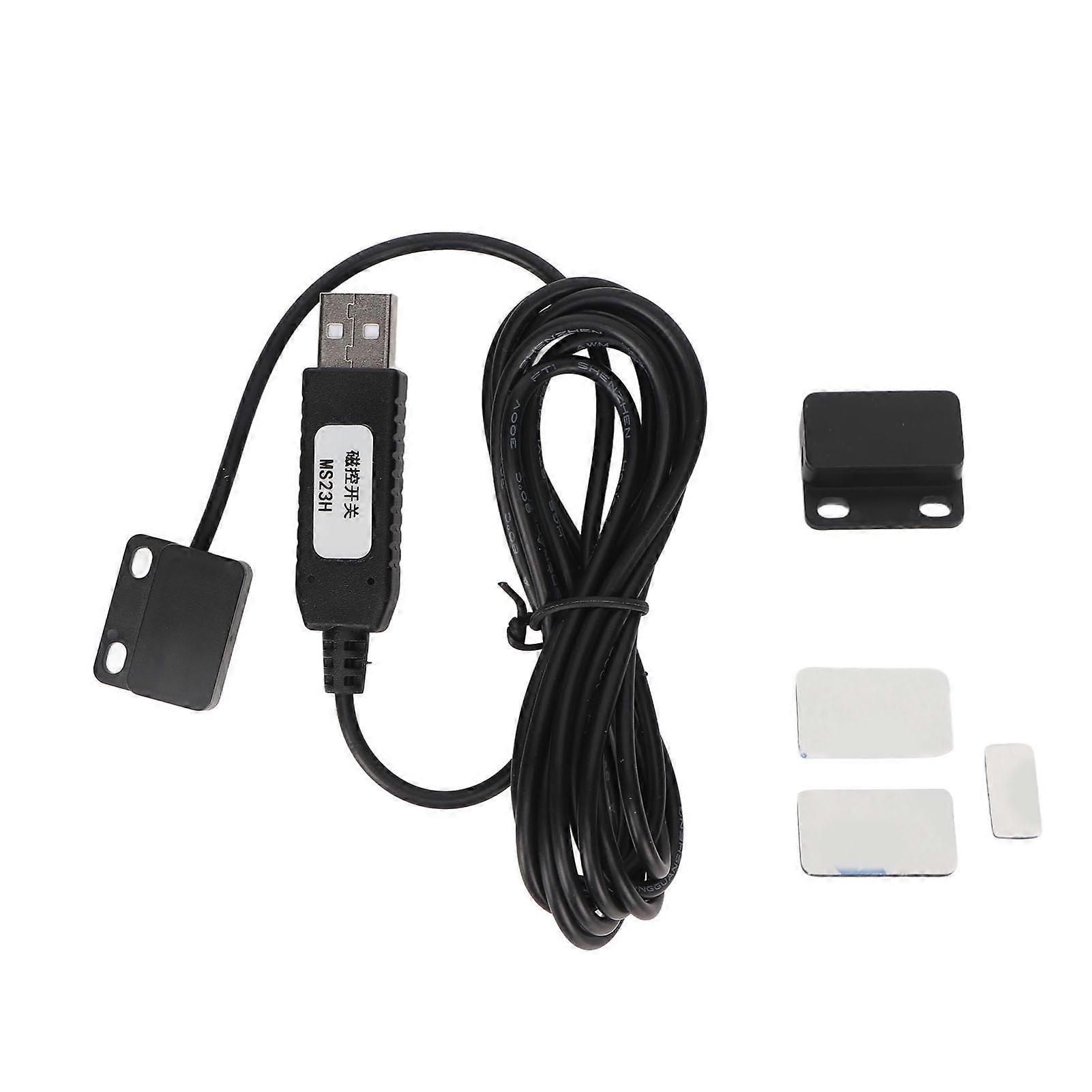 Customizable USB Magnetic Sensor Switch, Widely Compatible Black ABS USB Keyboard Switch Cable for Printer Monitoring