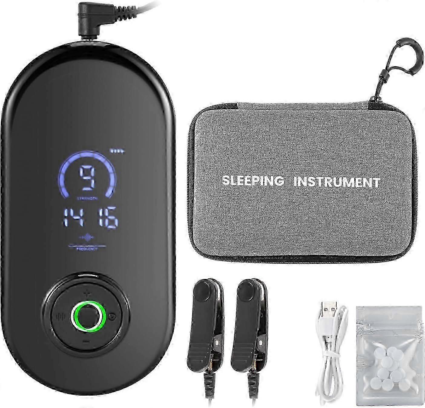 Nerve Stimulation Device with Ear Clips,Sleep Aids for Adults,Calm Carry Device for Insomnia Sleep with 3 Modes & 9-Level Adjustment