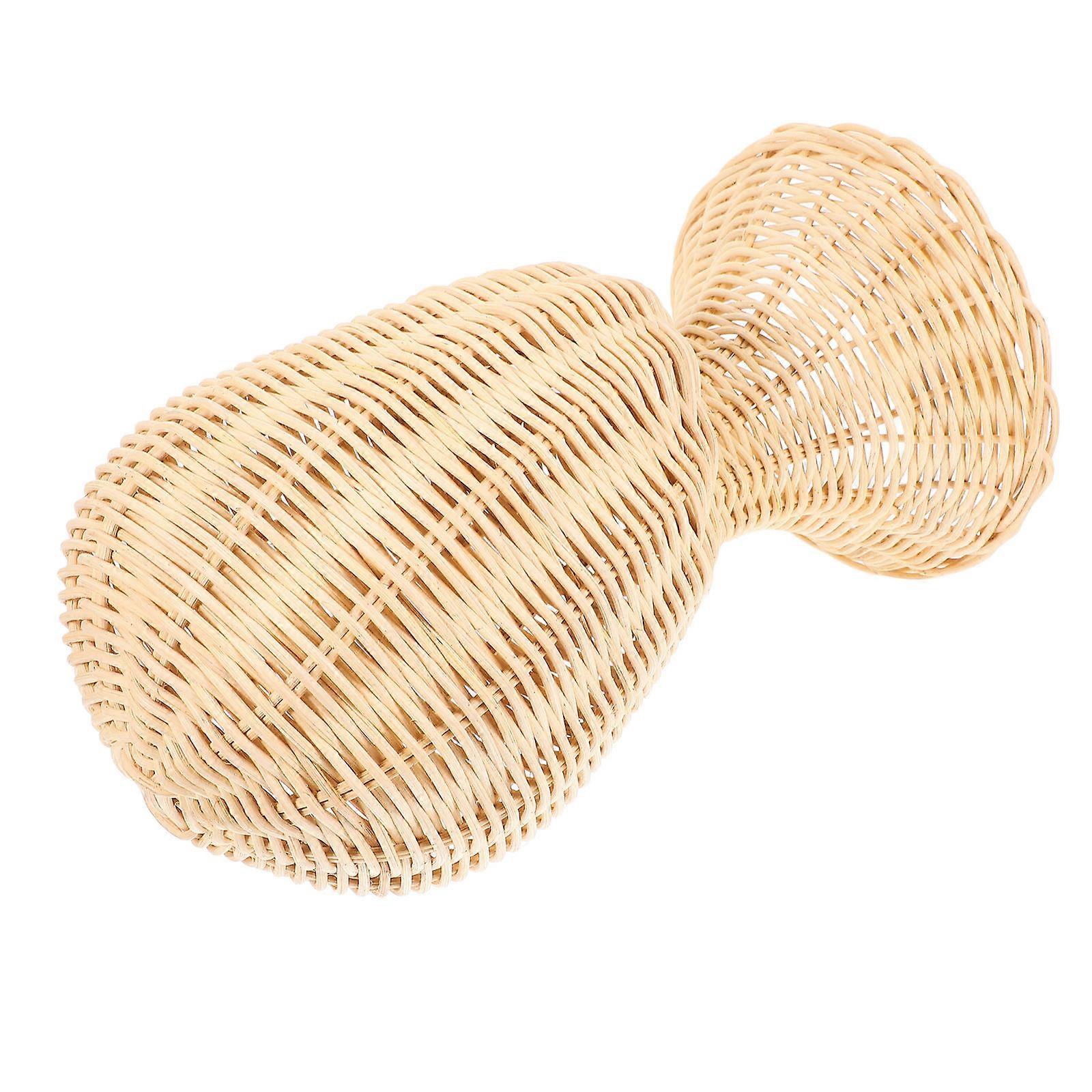 Helmet Display Rack Wicker Hat Stand Display and Storage for Hats Wigs Helmet and Headphones Beige 33.00X18.00X18.00CM Shape Maintenance 1Pcs
