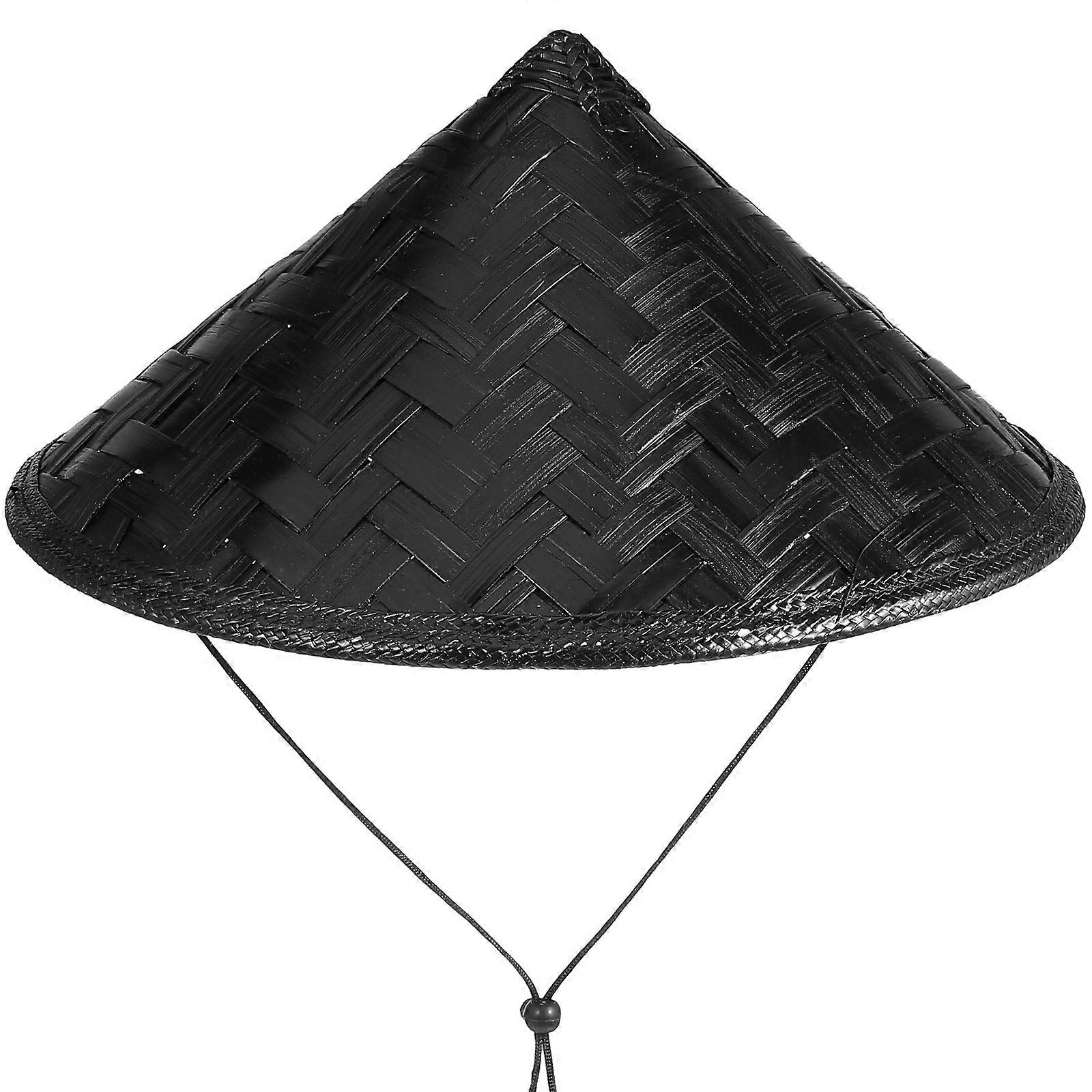 Black Bamboo Samurai Hat Cosplay Ninja Decorative Hat for Stage