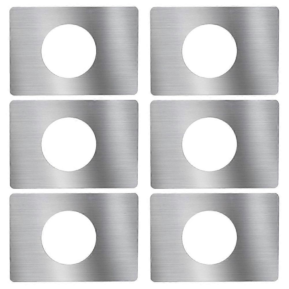Stainless Steel Hinge Fixing Plate Door Reinforcement Fixing Plate Silver 13X9CM Rectangular 6Pack