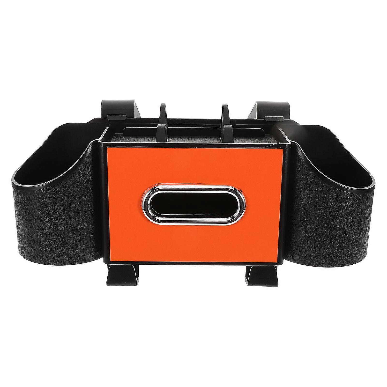 Car Seat Organizer Backseat Storage With Headrest Hooks Tissue Box Cup Holder Orange 34.00X21.00X20.00CM 1Set