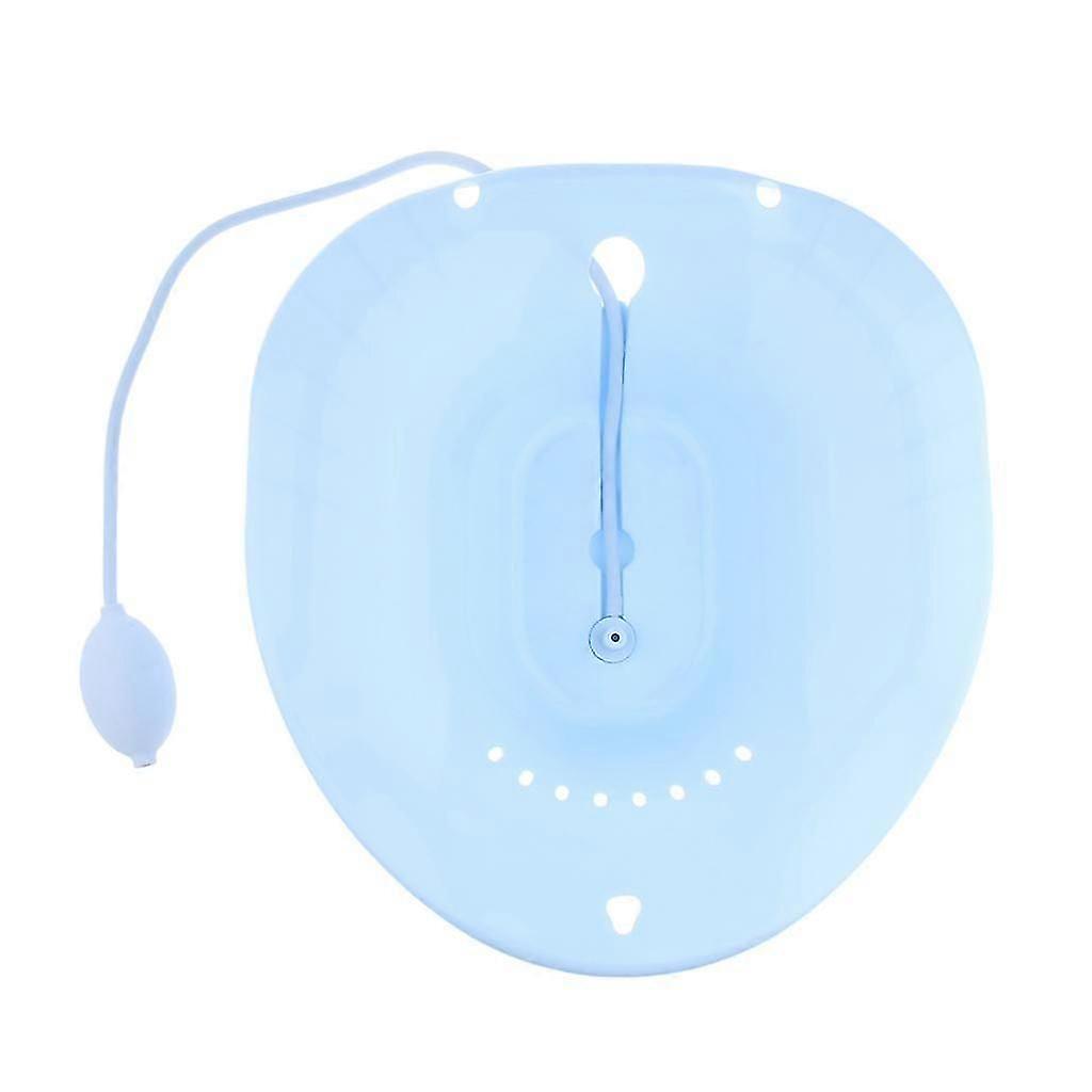 Toilet Sitz Bath Tub Hip Basin with Flusher for Pregnant Hemorrhoids Blue