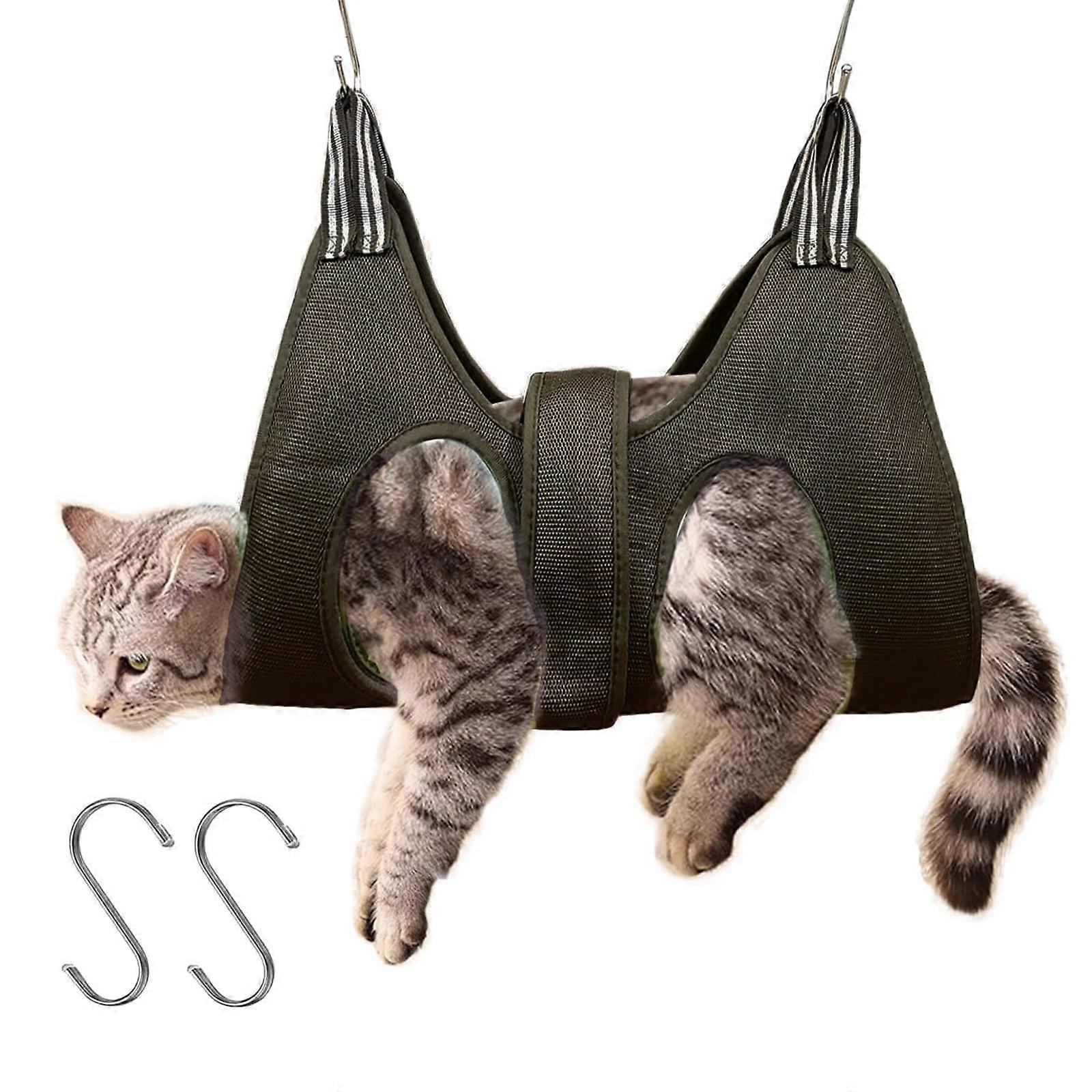 Dog Grooming Hammock with Wide Strap, Pet Grooming Sling for Dogs and Cats, Includes 2 Hooks and Adjustable Harness