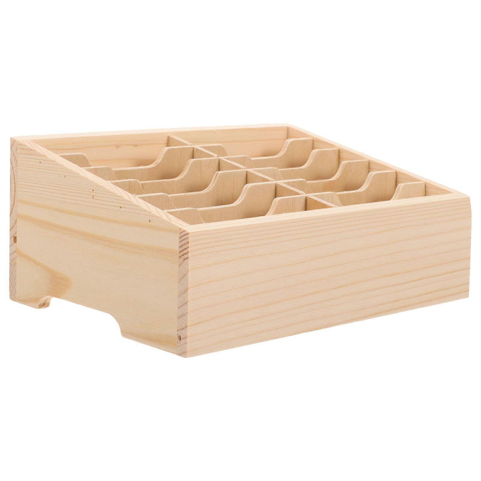 Wooden Multi Compartment Phone Holder Desktop Storage Box with Smooth Finish for Classroom, Meeting Room, and Home Organization of Phones,