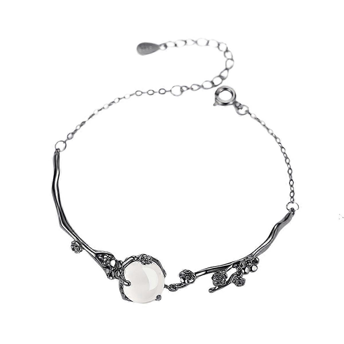 Flower Design Bracelet Agate Adjustable Size Comfortable Skin Touch Lightweight Durable 1Set