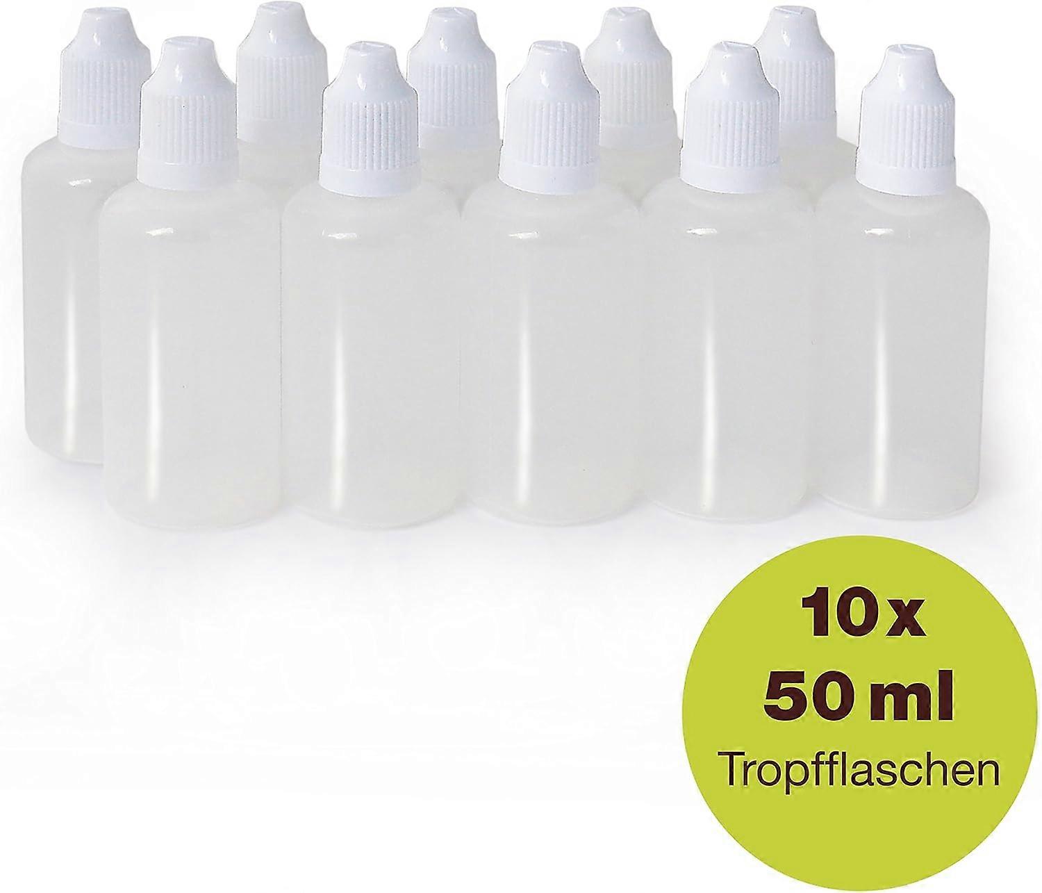 ProfessionalTree 10 Dropper Bottles - Dosing and Storage of Liquids - Child Safety - LDPE Quality Plastic (50 ML)
