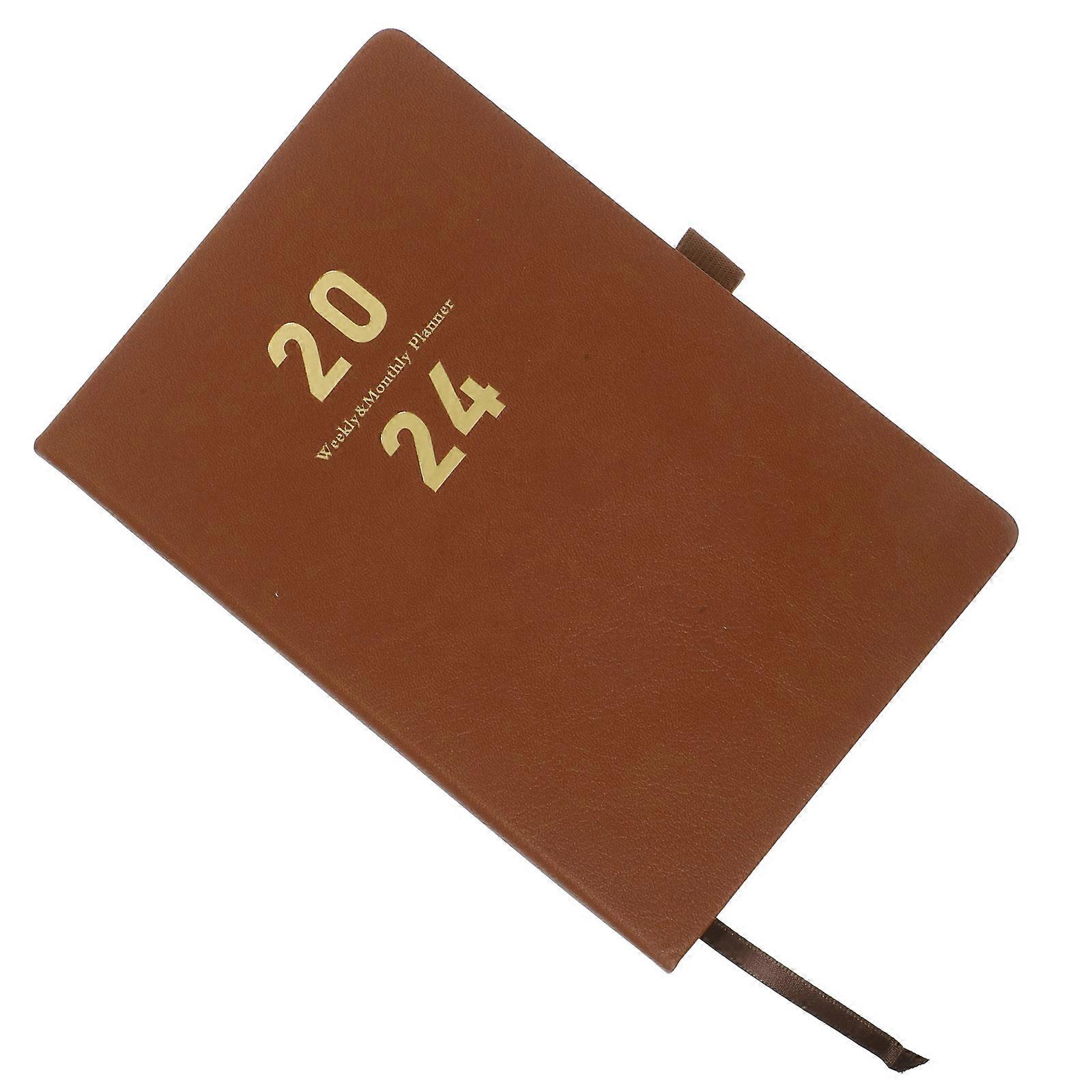 Daily Weekly Planner Schedule Notepad Work Study A5 Imitation Leather Scheduling 1Pack