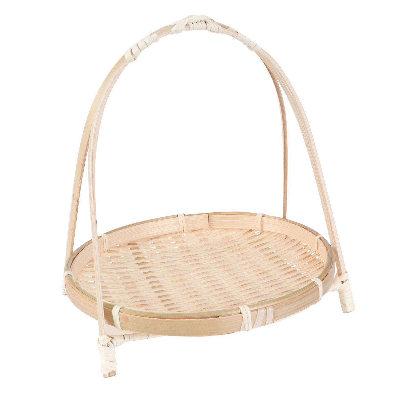 Woven Gift Organizer with Handle for Storage Use Khaki