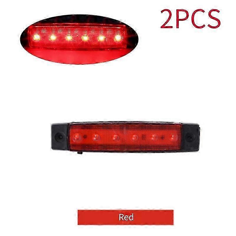 2Pcs 12V 24V Car Side Lights Indicators Light Trailer Truck Tail Light Auto Signal Brake Lamps 6 LED