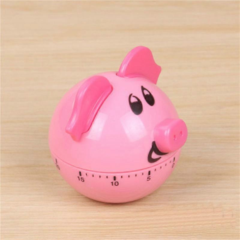 Mechanical kitchen timer cartoon pig cute shape timer countdown alarm clock for baking and kitchen, learning