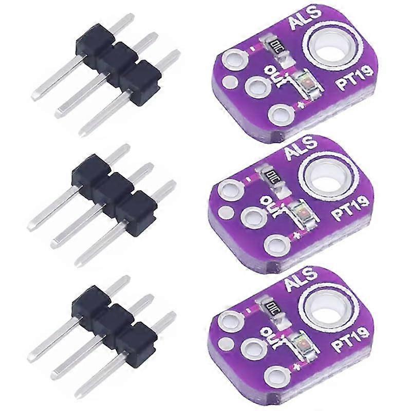 ALS-PT19 Analog Light Sensor Module Pack of 3 High Dynamic Range Sensors for Electronic Projects and Automation