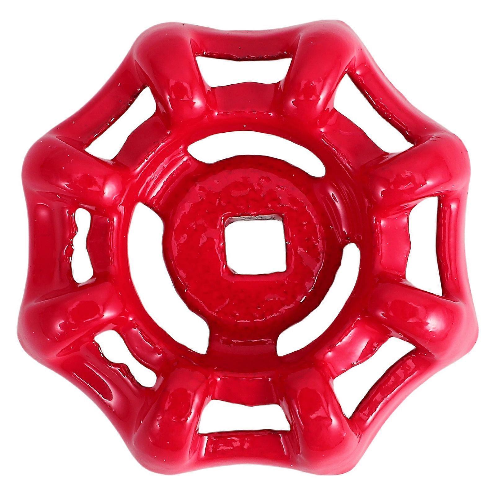 Valve Wheel Handle Replacement Valve Handle Water Spigot Handle Control Valve Operation Outdoor Faucet Handle Red 4.50X4.50X2.50cm Cast Iron 1Set