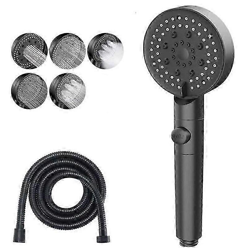 5 Modes Water Saving Shower Head Adjustable Bathroom Shower Head One Button Shut-Off High Pressure
