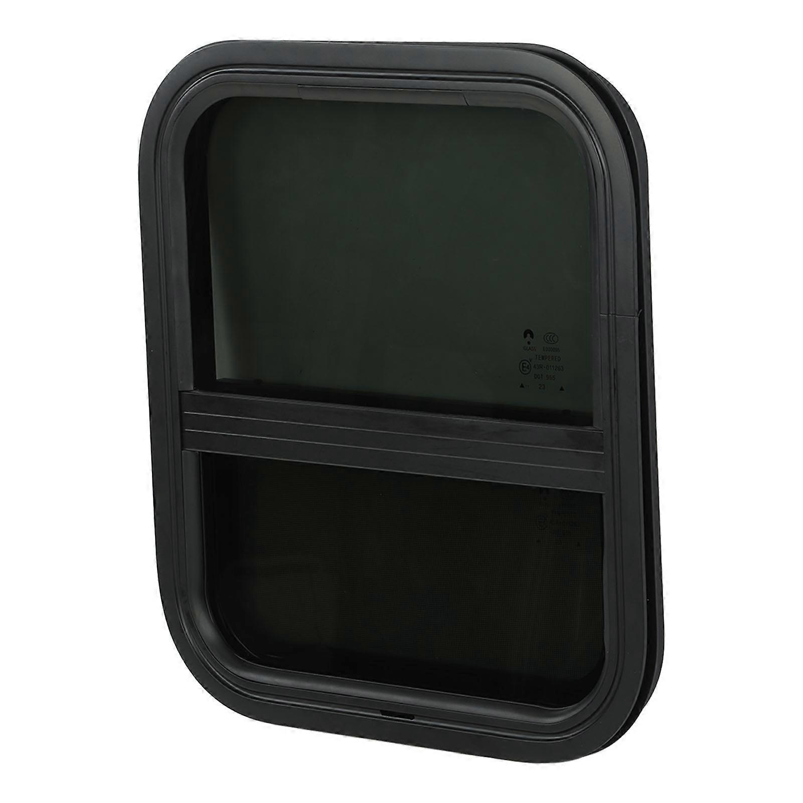 RV Windows 394x445mm Rounded UV Resistant Waterproof with Removable Insect Repellent Net for Camper Engineering Car 