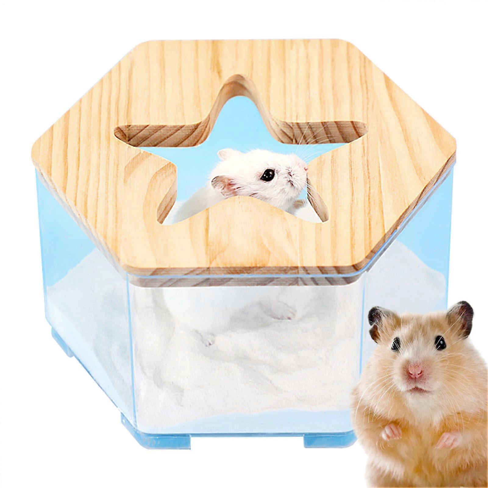 Hamster Sand Bath Container Splash-Proof Sand Play Container Reusable For Small Animals 30x20cm Transparent Plastic