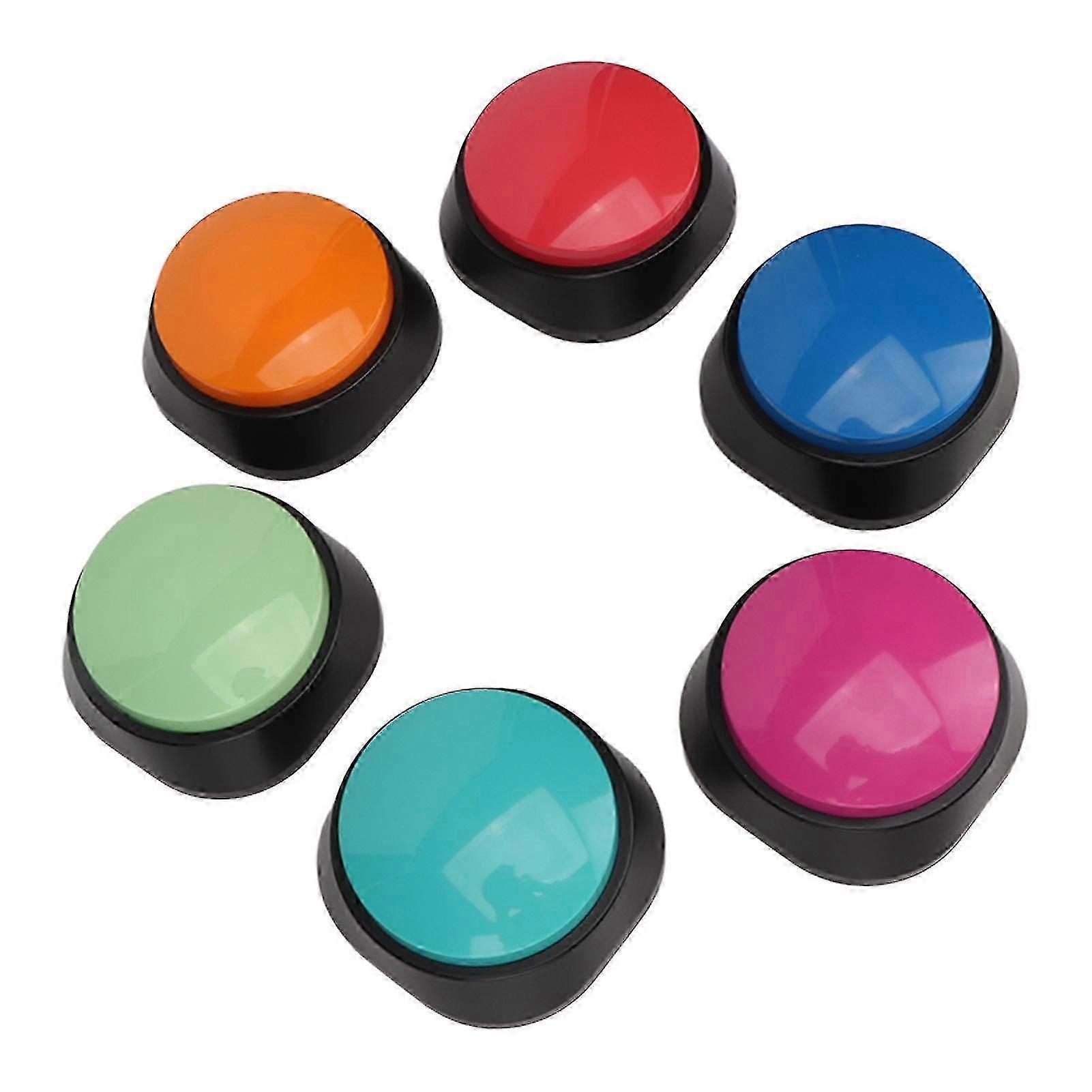 6PCS 30 Seconds Recordable Talking Buttons for Pet Training Communication