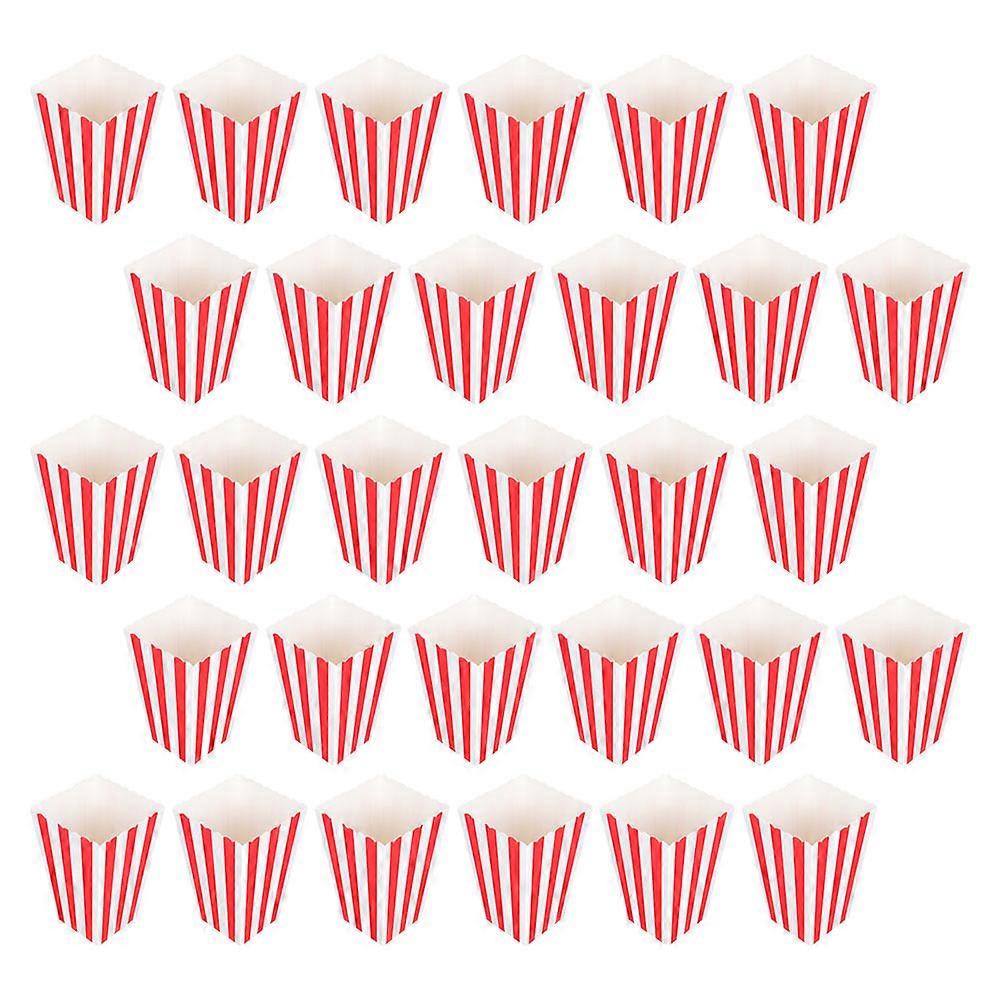 Disposable Popcorn Boxes Party Supplies Convenient Portability Striped 11.50X7.00X7.00cm 50Set
