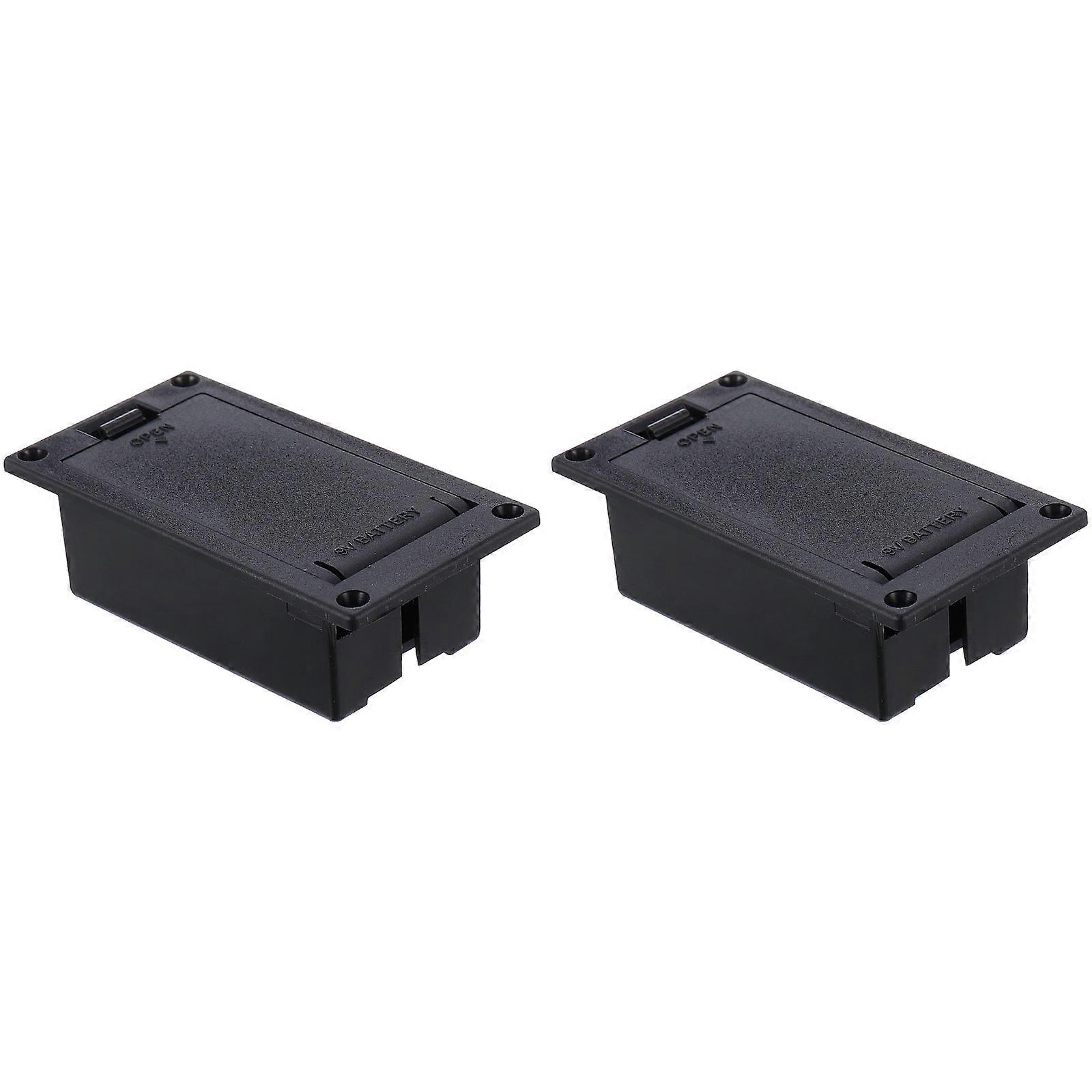 Battery Box for Guitar Pickup with 2Pcs 9V Active Pickup Battery Compartments