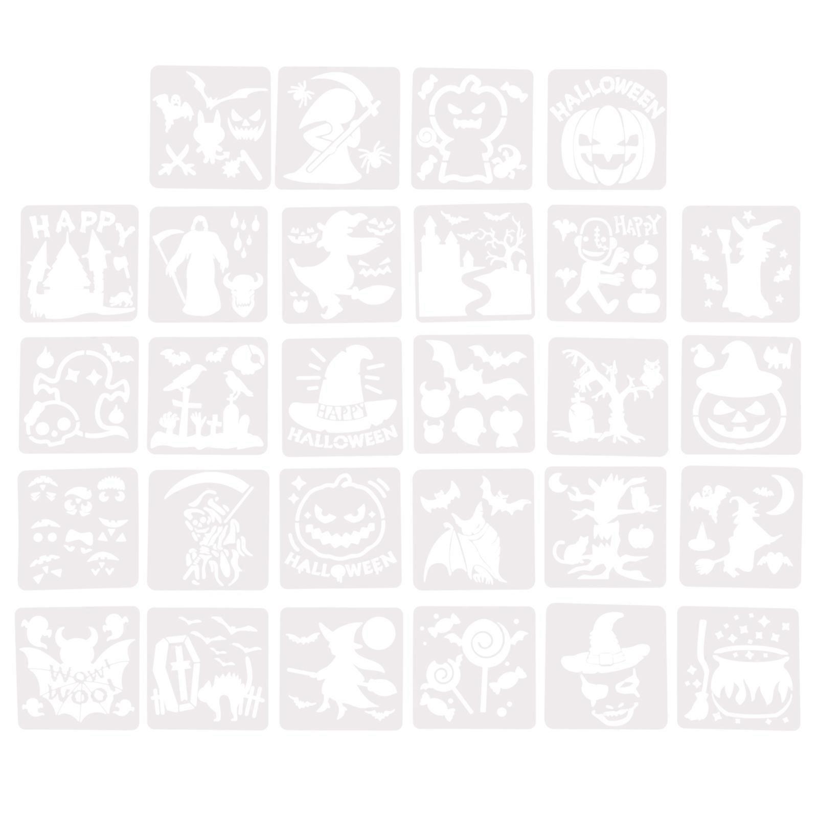 DIY Coloring Embossing Stencil Halloween Templates 13X13cm Reusable 28 Sheets