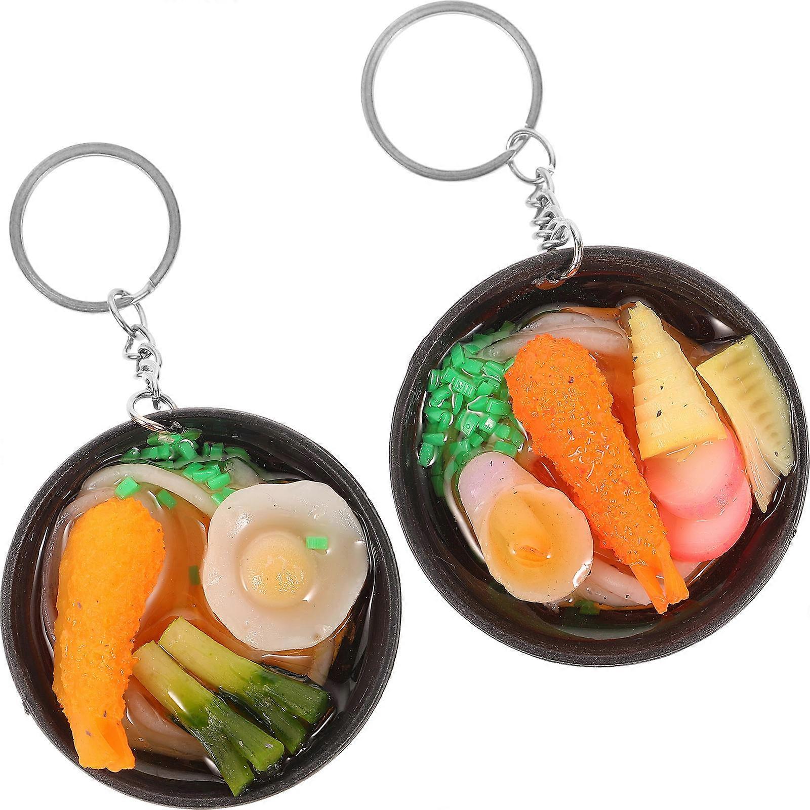 Imitation Food Keychains Simulation Food Keychain Pendant Assorted Color 5.00X5.00X3.50CM 2Pcs