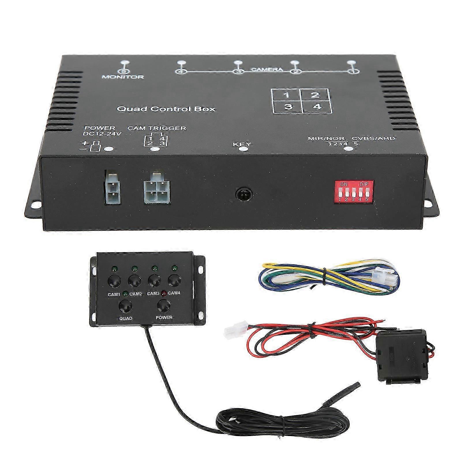 4 Channel Video Splitter 1080p Ahd Dc12v 24v Camera Video Screen Switch For Rv Truck Bus Trailer