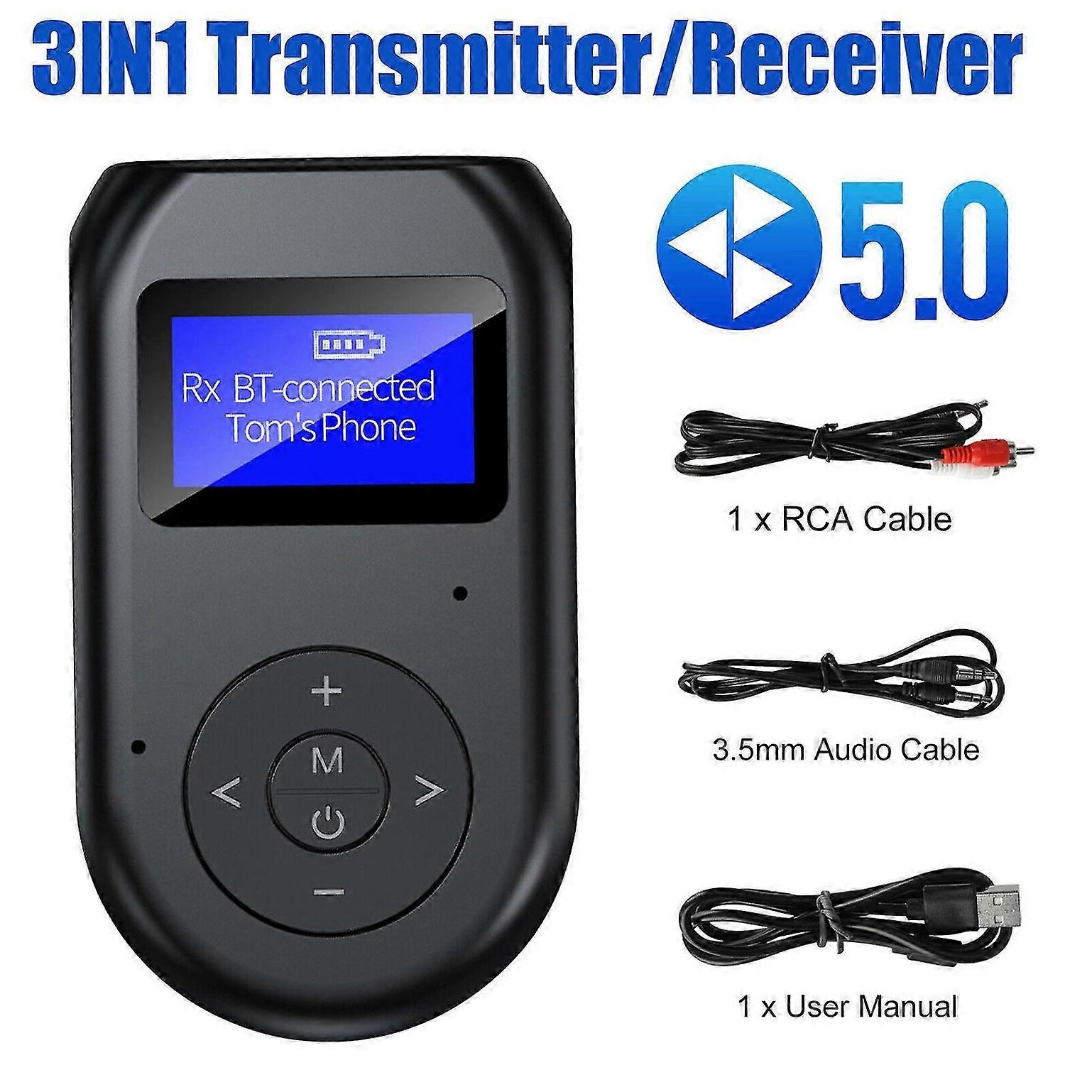 3 in1 Bluetooth 5.0 Transmitter Receiver Wireless o 3.5mm Adapter for TV PC wireless