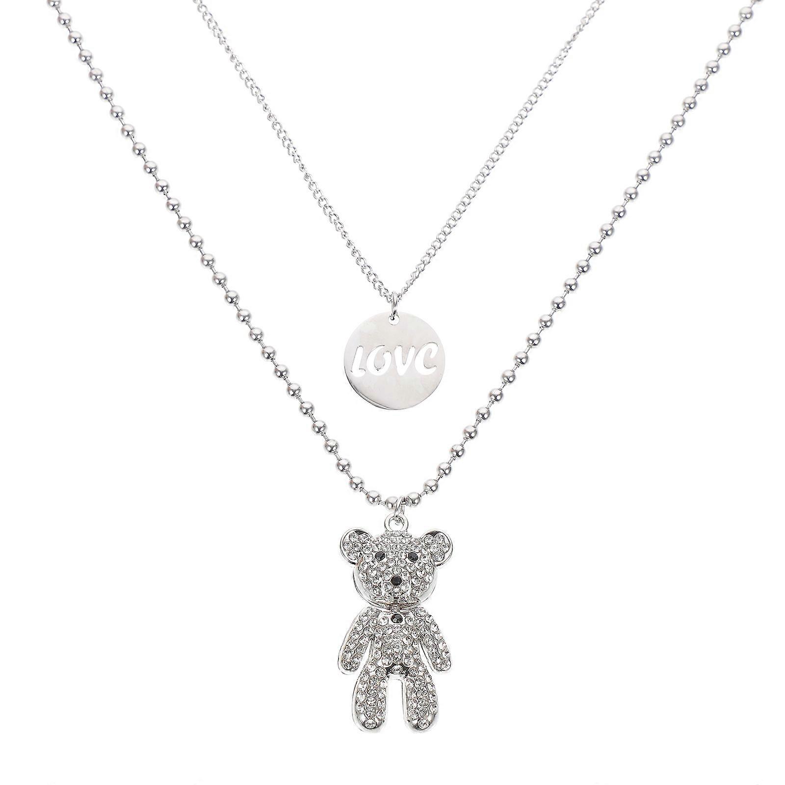 Charm Necklace Bear Shape Hiphop Style Parties Accessory 1Set