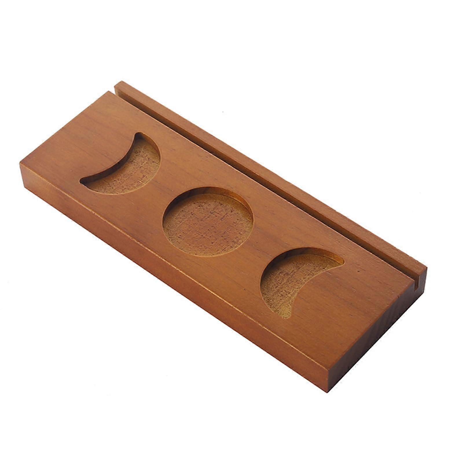 Tarot card holder, playing card display stand with phase symbol, witch divination, wooden tarot reading tray