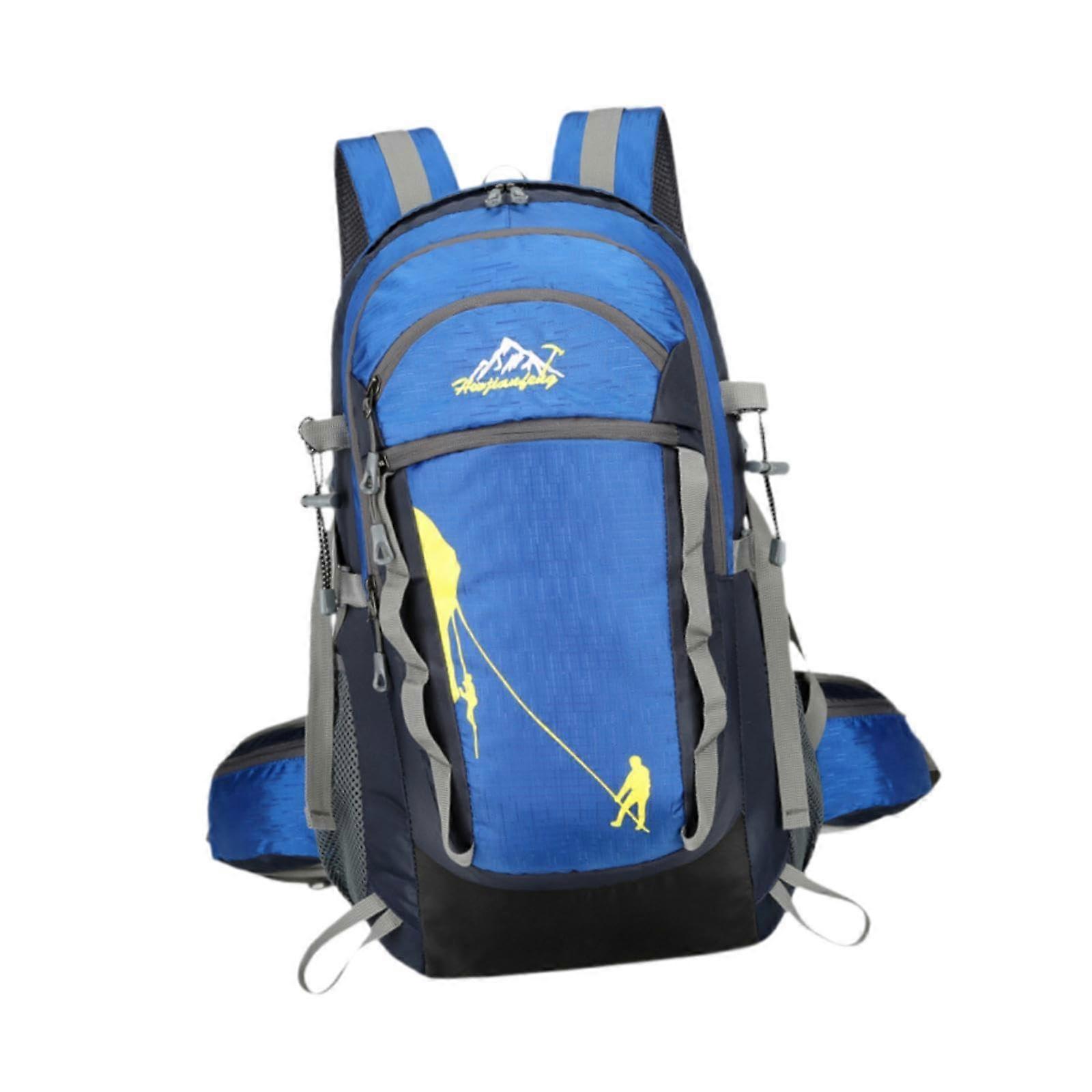 Hiking Backpack Adjustable Breathable Large Capacity Daypack Blue Shoulder Bag For Daily Use