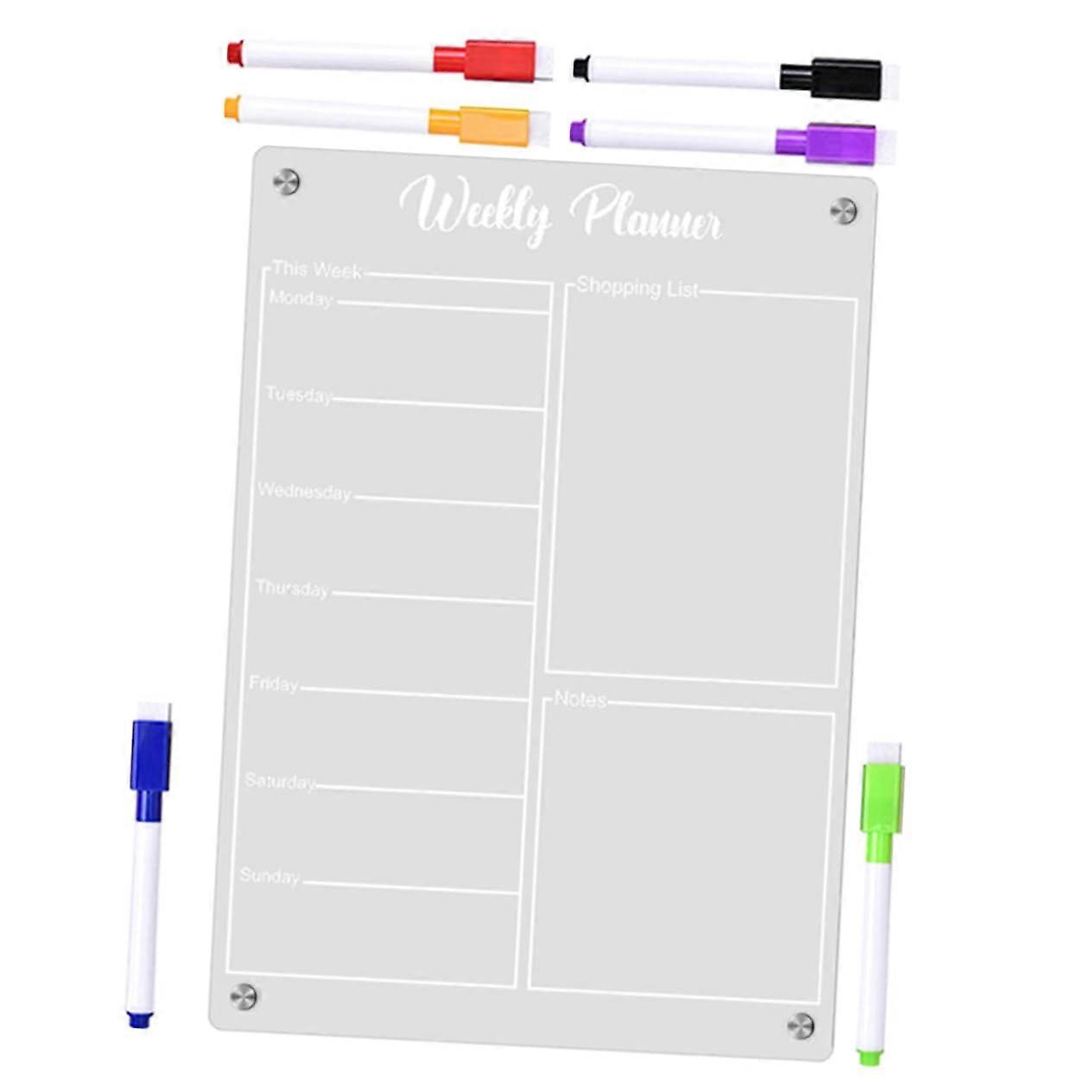 Refrigerator Planning Board Magnetic Dry Erase For Schedules And Reminders Reusable And Portable For Kitchen And Office