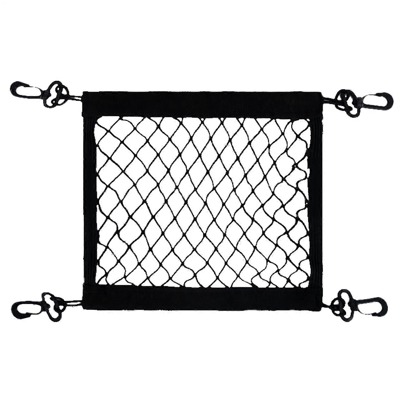 Motorcycle Cargo Net   Elastic Polyester Mesh  4 Hooks 360° Rotatable
