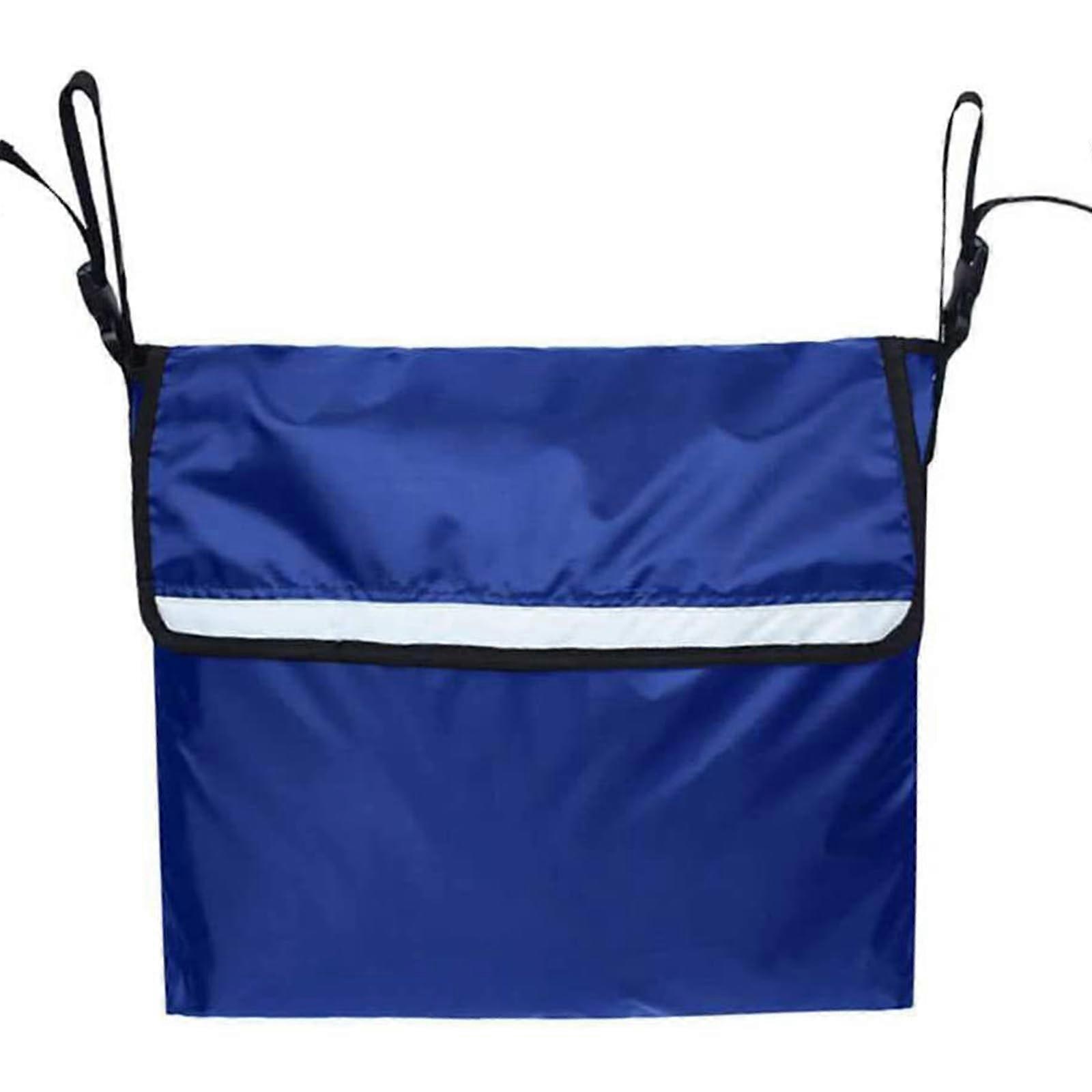 Wheelchair Accessory Bag with Cup Holder, Large Storage Bag for Electric and Manual Chairs, Organize Essentials Blue