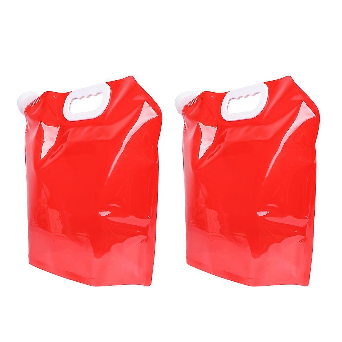 Water Container For Camping Flexible And Durable Food-Grade Pe Material Outdoor Activities Red 2Pcs