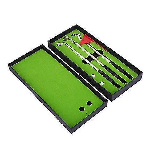 Mini Ballpoint Pen Set - 3 Pcs Golf Club Design with 2 Mini Balls and Flag for Table Decoration and Stationery Use
