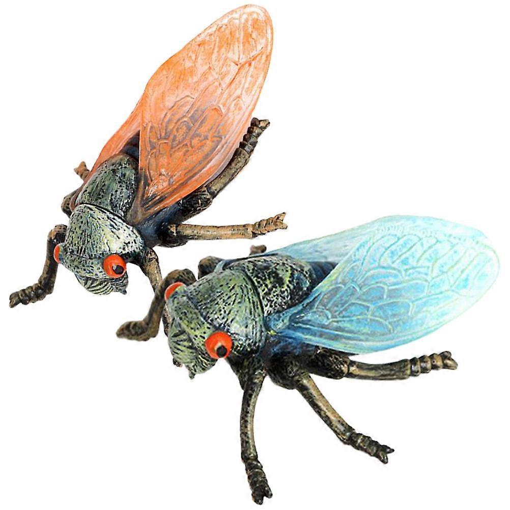 Realistic Cicada Toy Insect Model For Children Balcony Decor 8.5X7X3CM Plastic 2Pcs