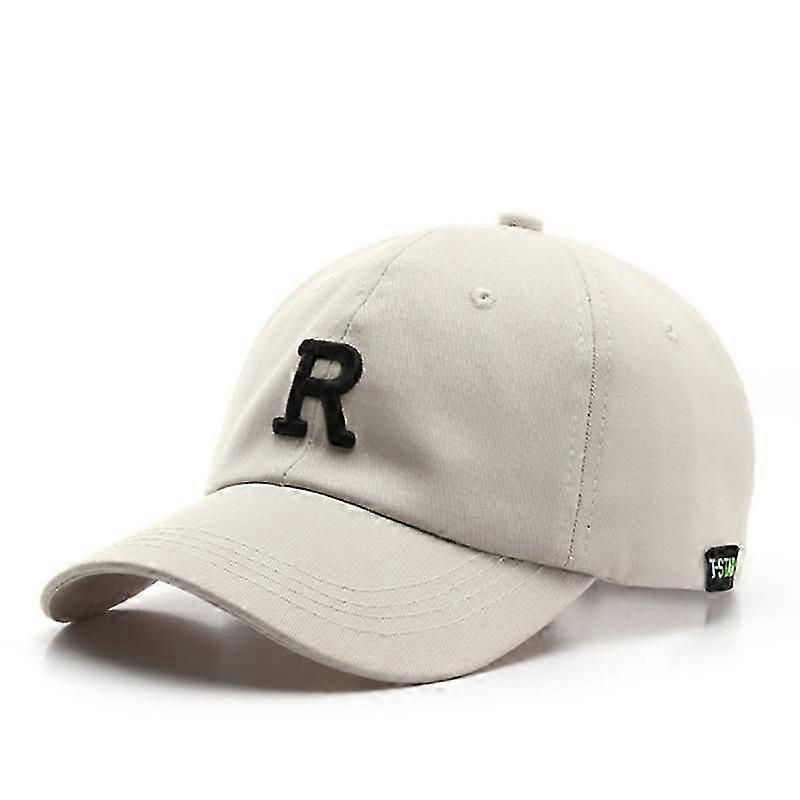 Mimigo Letter R Brushed Script Embroidered Flat Bill Snapback Baseball Cap