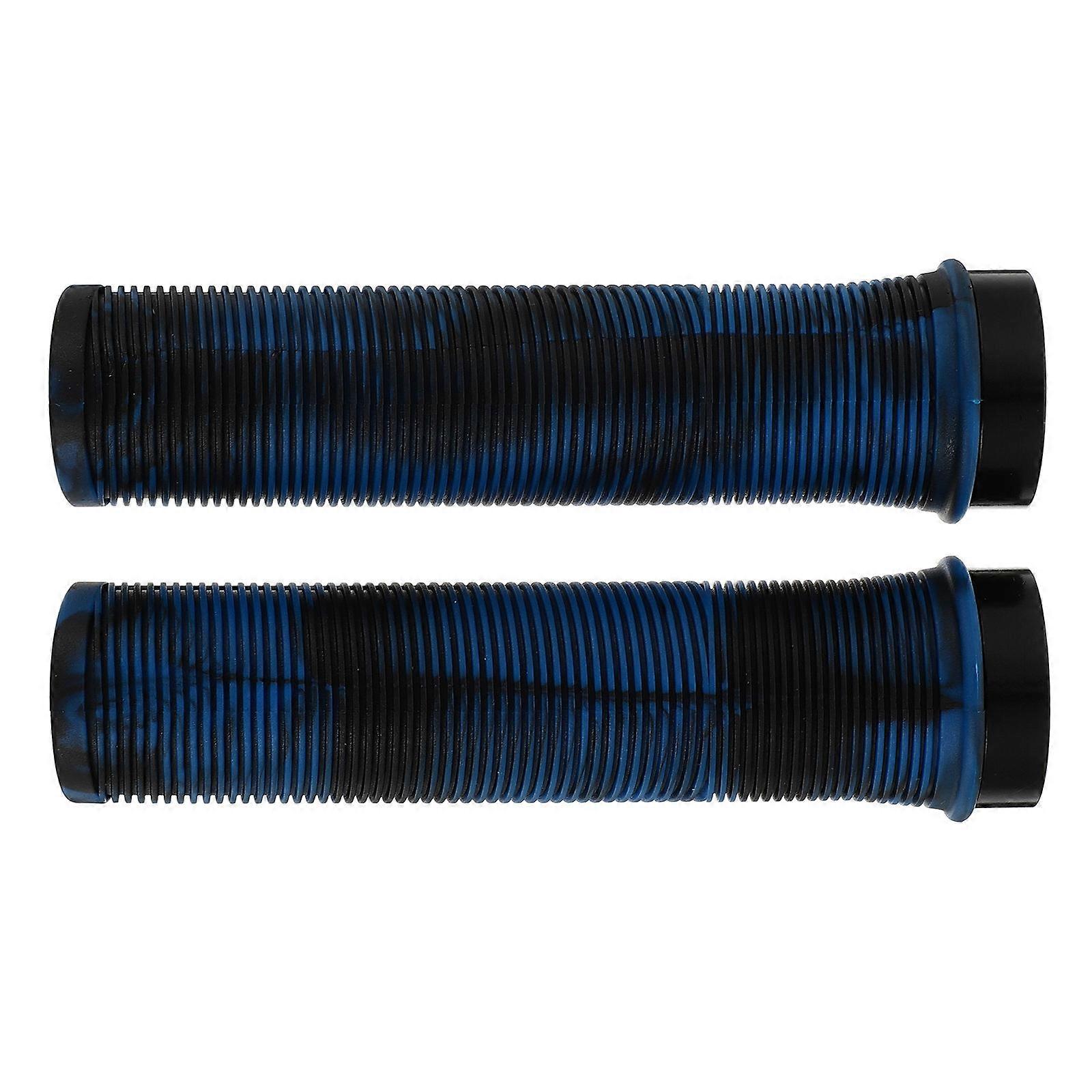 Non Slip Bike Handlebar Covers Durable Protective Grips for Mountain and Road Bikes Comfortable Shock Absorption Easy Installation Blue Black Design