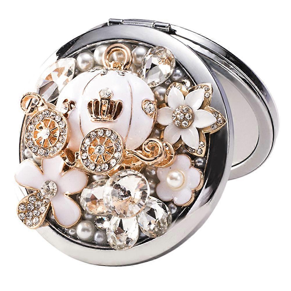 Cosmetics Pocket Mirror Glass Hand Mirror On The Go 7x7cm 1Set