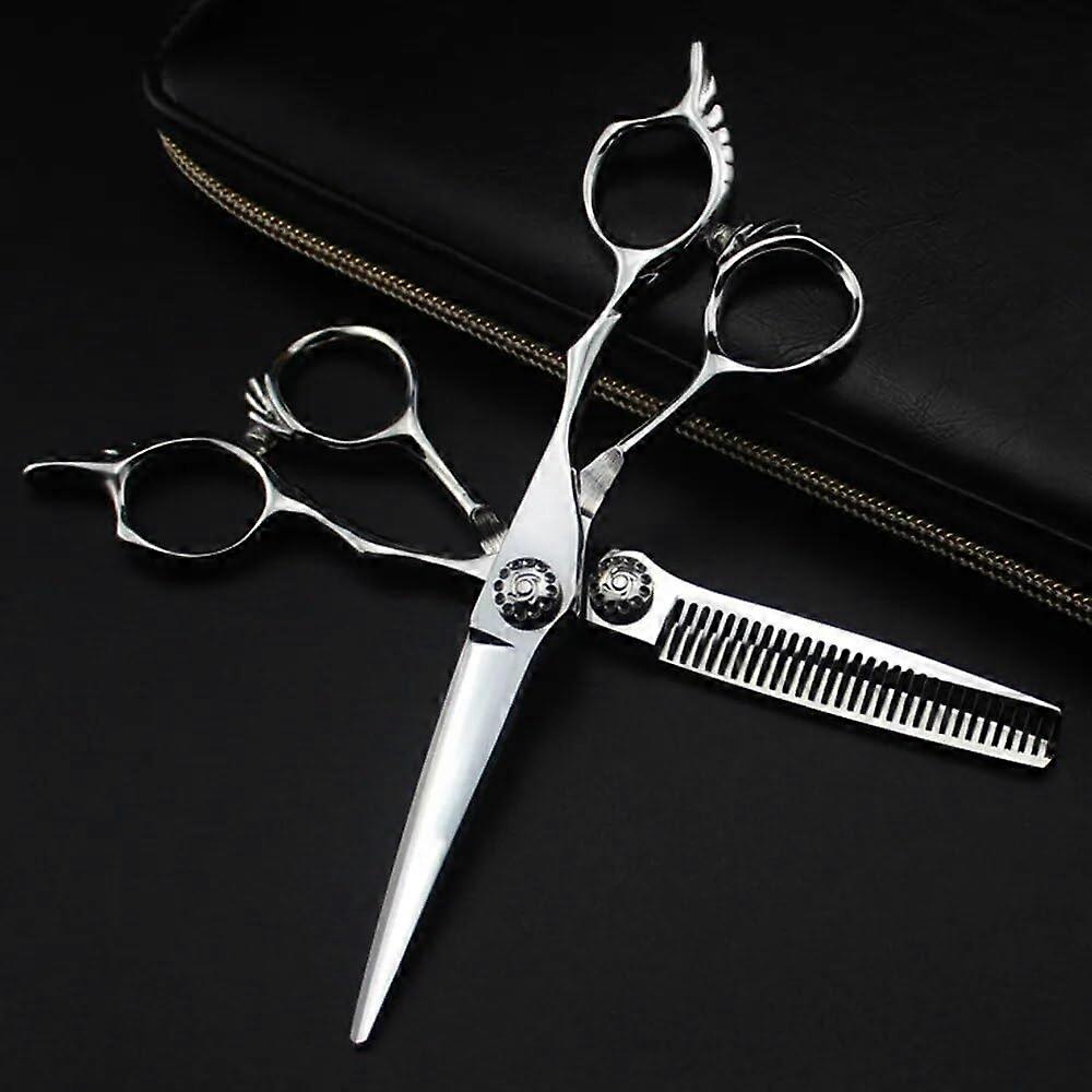 Edelstahlschere, 6 Zoll JP 440c Haarschneideschere Set, Professionelle Haarschnitt- und Effilierschere, Flügelschnitt Design