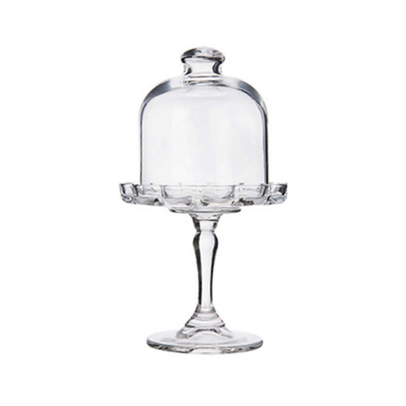 Clear Glass Footed Serving Tray with Dome Cover for Dessert Presentation Candy Display and Special Event Decoration Multicolor