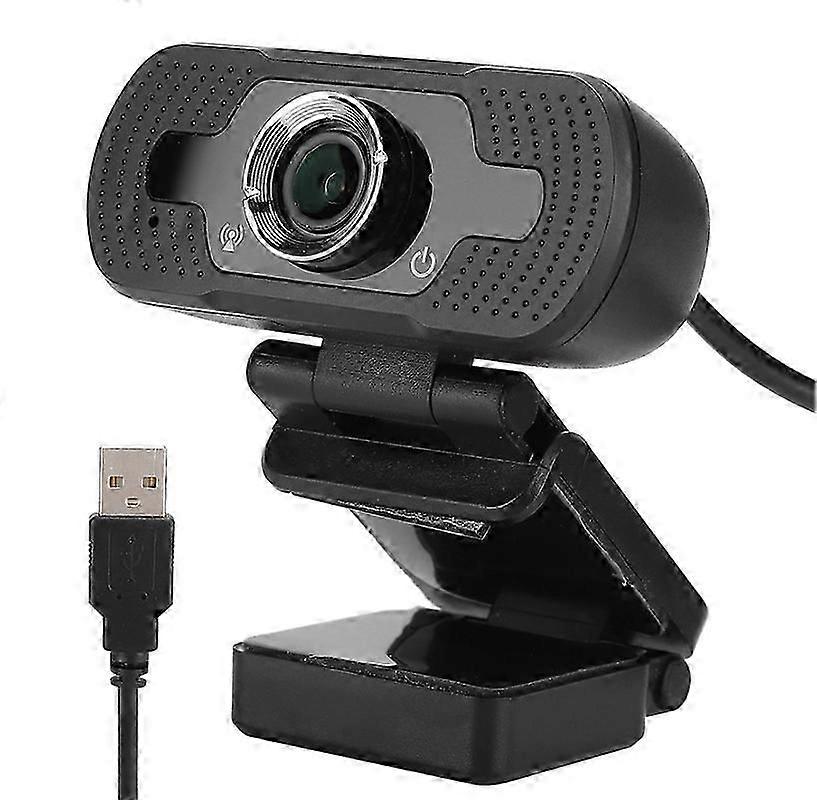 1080P USB Computer Webcam Digital Noise Reduction Online Webcast Desktop Camera with Microphone(Black)