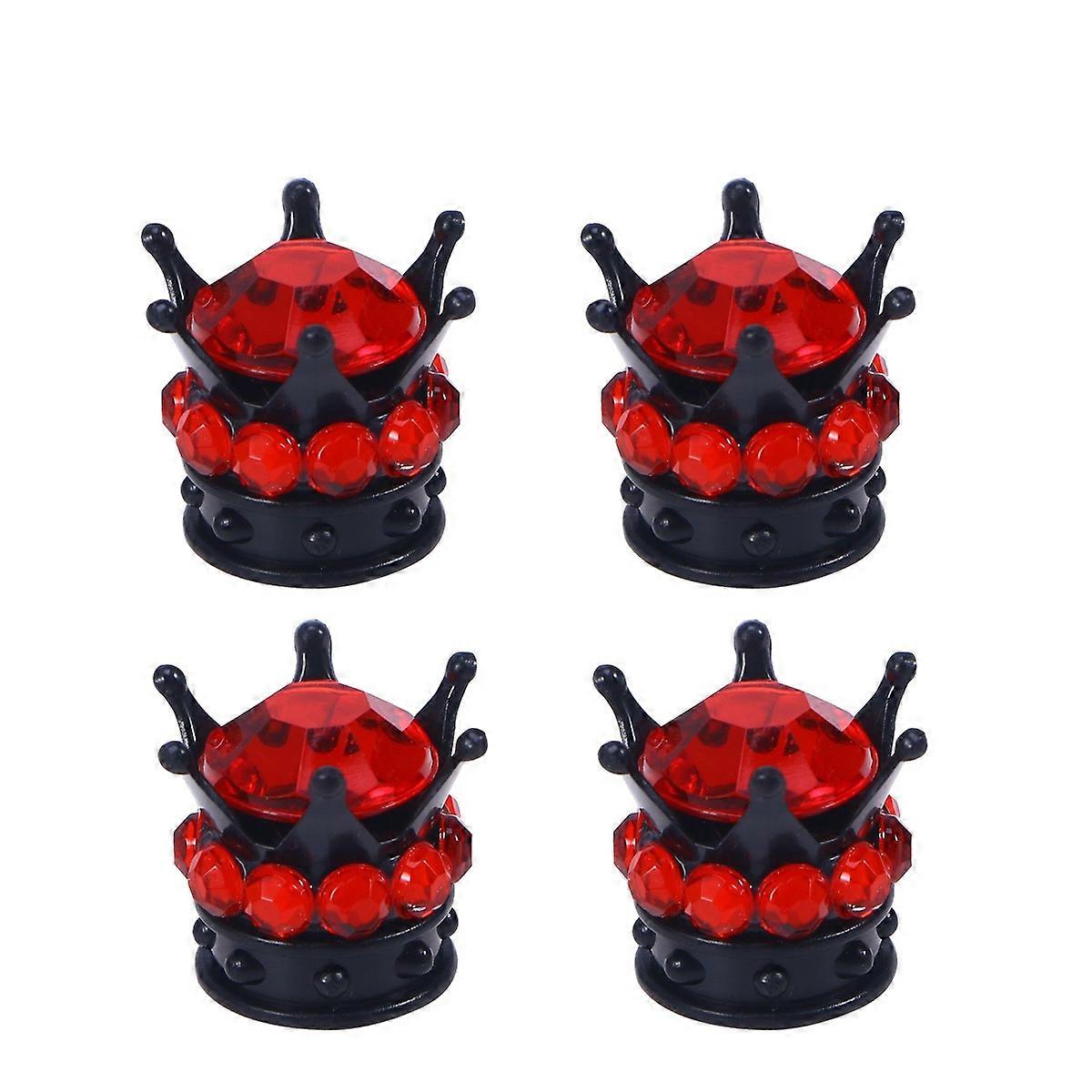 Creative Car Tyre Cap Made of Durable Plastic Red Color Dustproof and Waterproof Fits Most Cars 4pcs