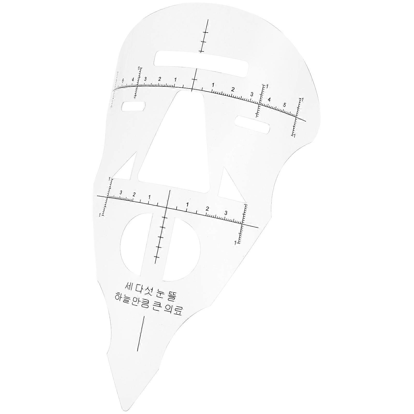 Eyebrow Positioning Tool Microblading Ruler Measuring Eyebrow Shaping Plastic Rectangle 21X13cm 1Pcs